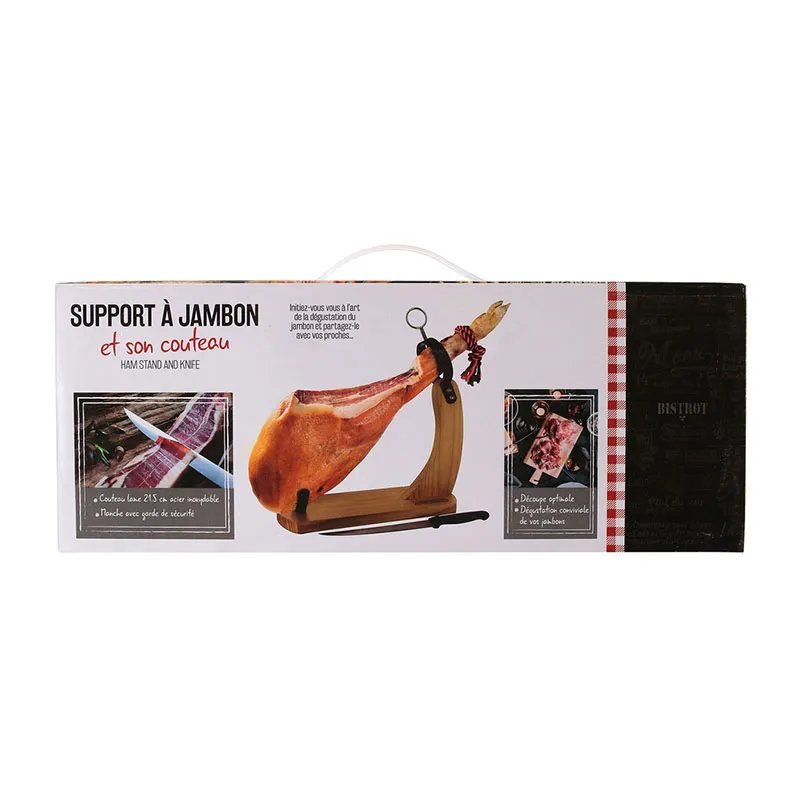 Support jambon + couteau - 38x14,1x40,6cm-3