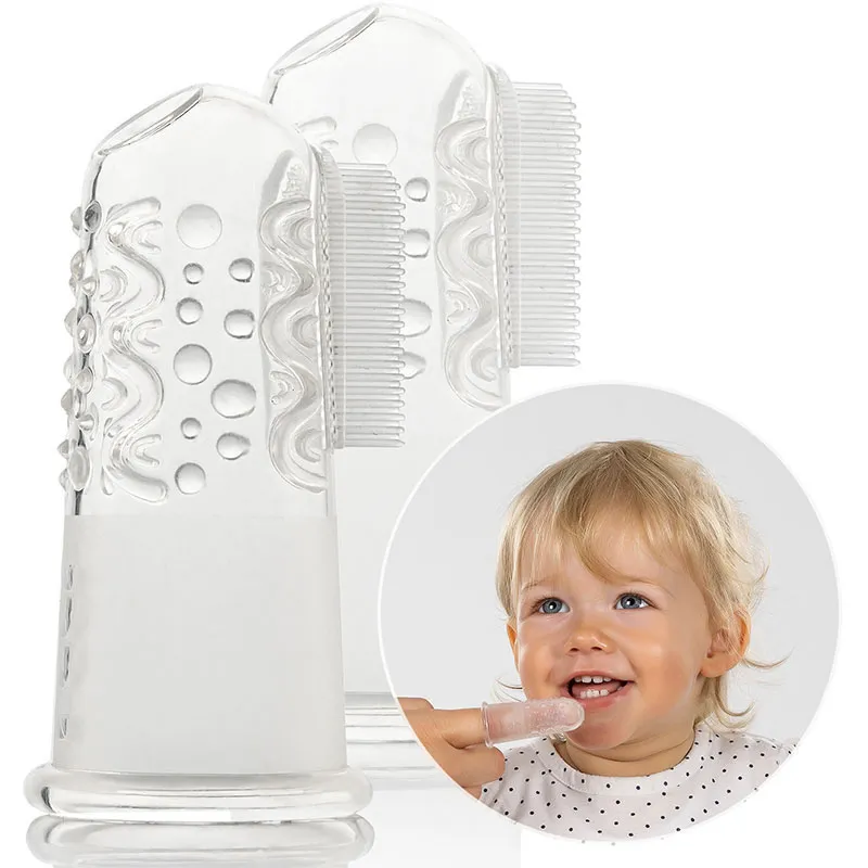 2 Brosses à dents-doigtier Silicone - 4m+-1