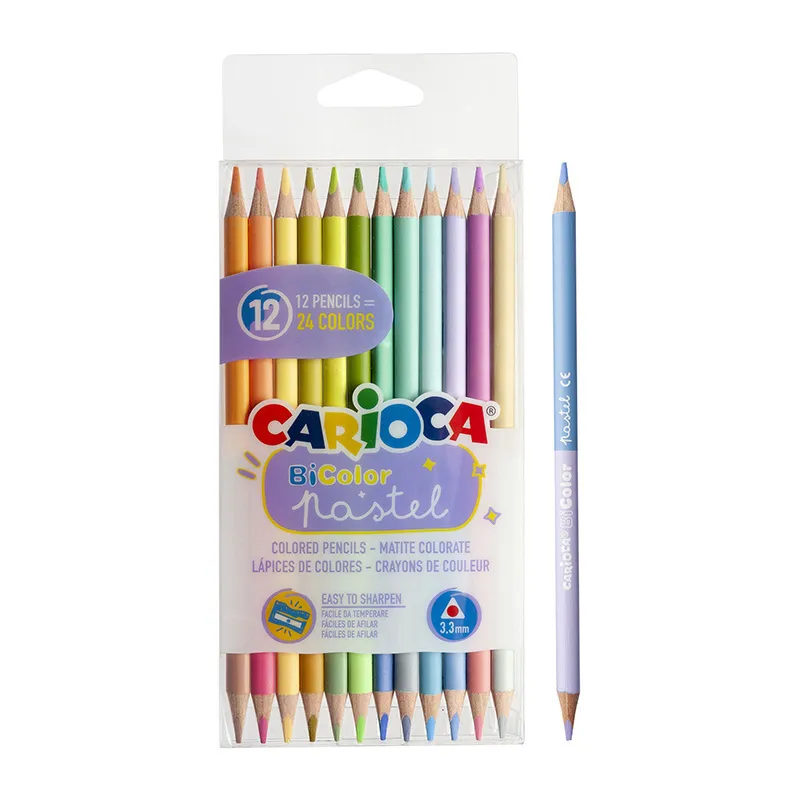 Crayons de couleur Double-mine Bicolor Pastel - 12pcs-0