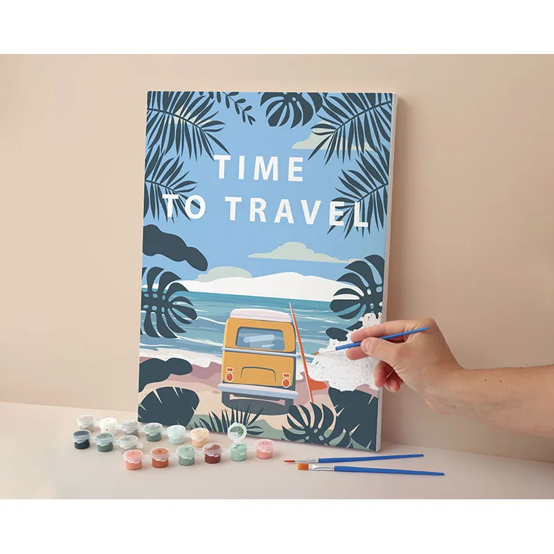 Peinture au numero Time to travel 30x40 - 14+-4
