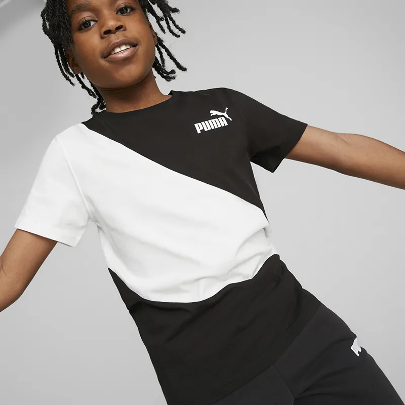 T-shirt Garçon Power Cat Puma - Noir/Blanc-0