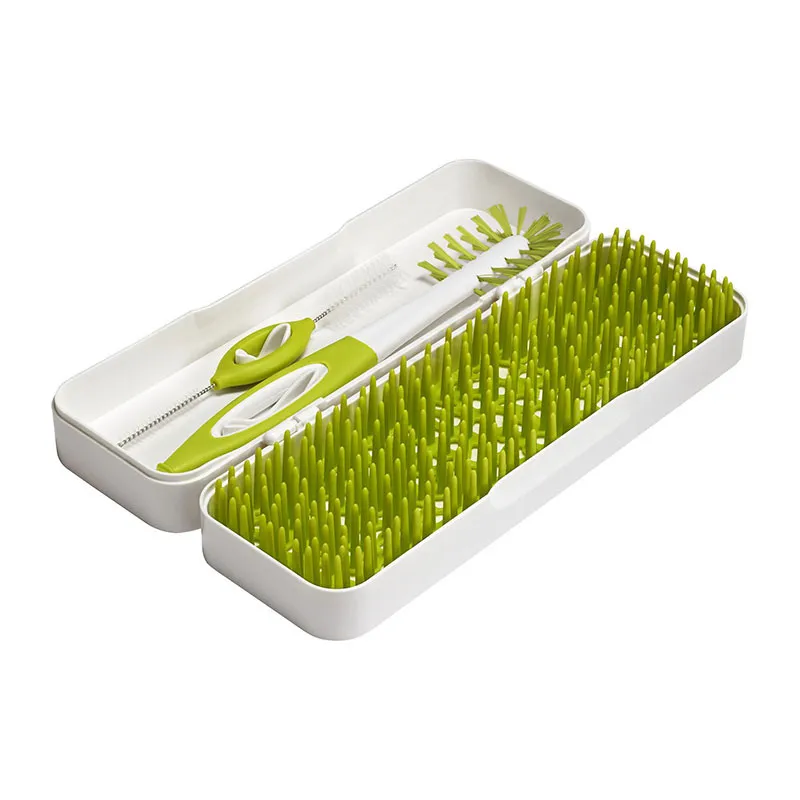 Égouttoir biberon de voyage + 2 goupillons - Blanc/Vert-3