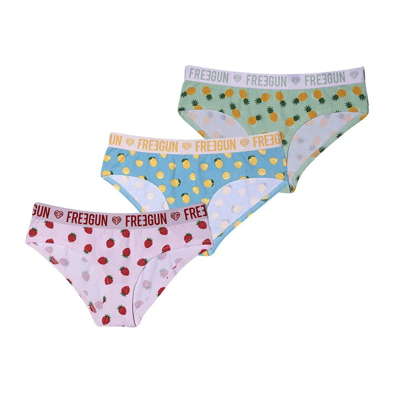 3 Culottes Fruits Fille Freegun - Multicolore-0