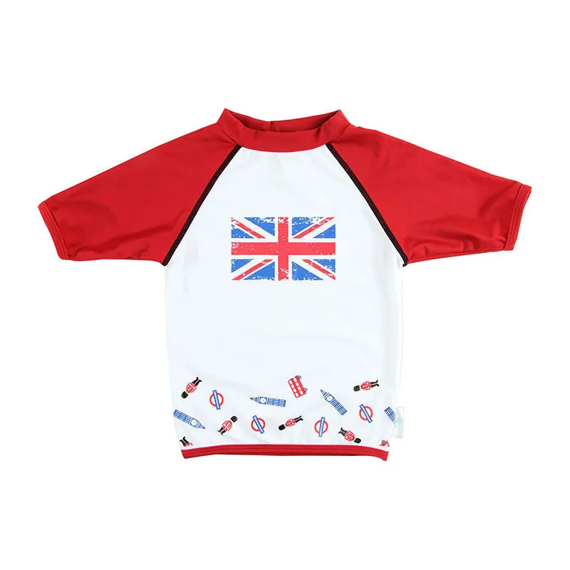 T-shirt M3/4 Anti-UV Rouge/Blanc - I Love London-1