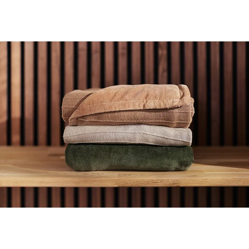 Couverture Lit Bébé Pure Knit Biscuit/Velours - 100x150cm-6