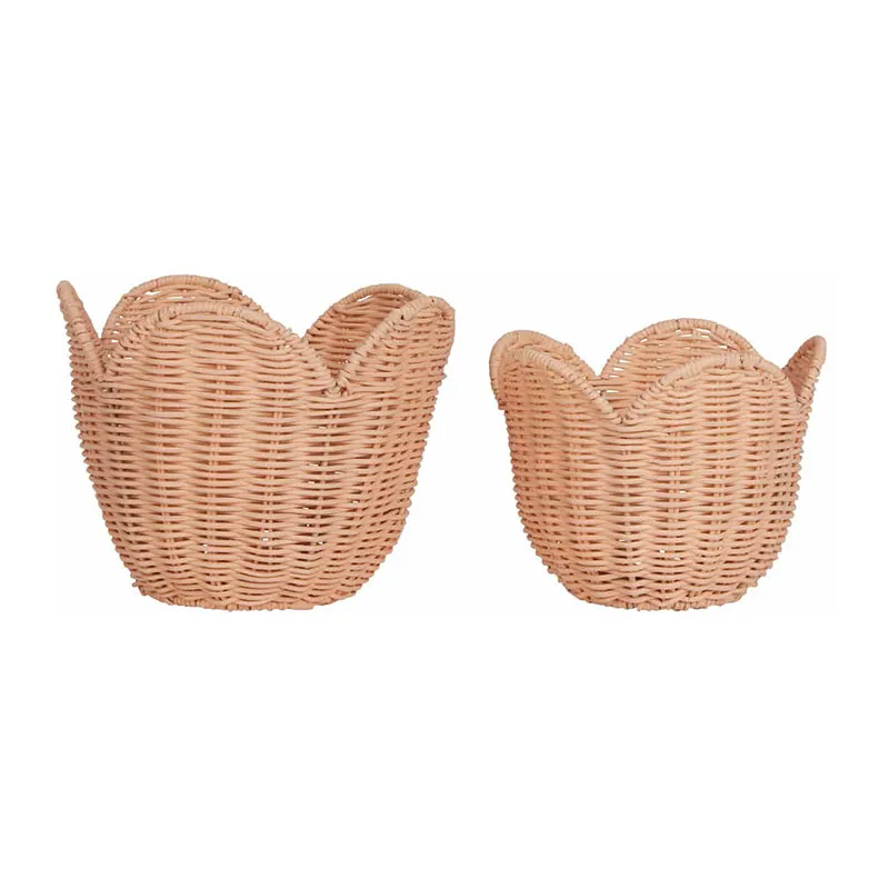 Ensemble de 2 paniers Rotin Lily Rose - 36m+-6