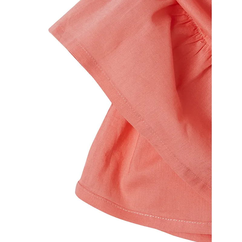 Robe smock 3 volants Coton - Rose-3