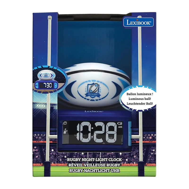 Réveil digital & Veilleuse Ballon de Rugby - 18m+-5
