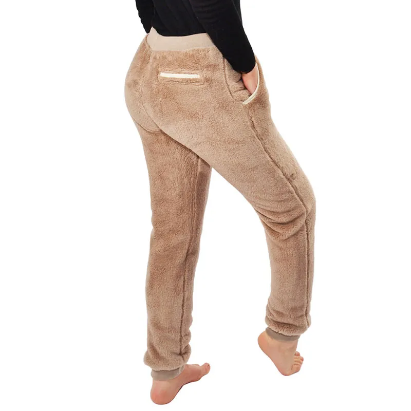 Jogging polaire Cosy Femme - Camel/Blanc cassé-1