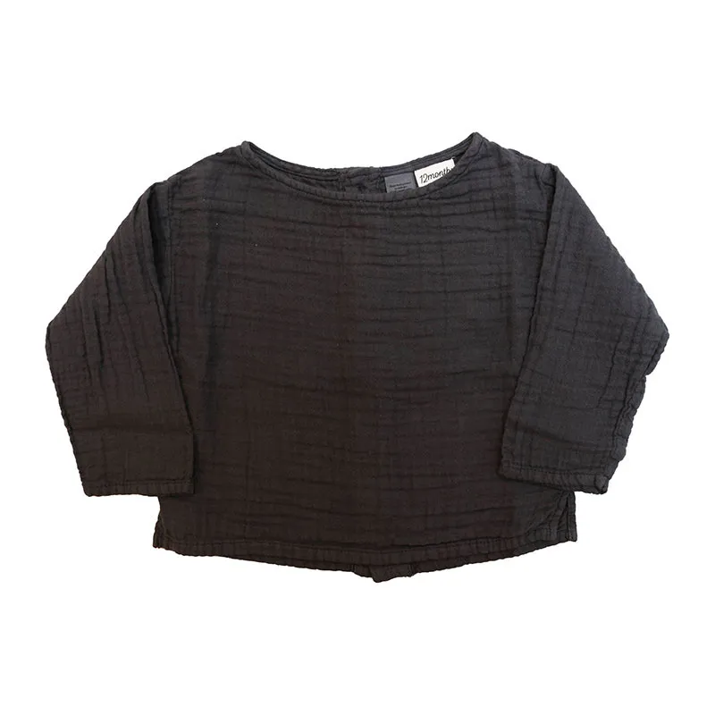 Blouse ML Coton BIO Nino - Charcoal-0