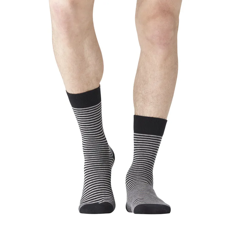 6 Paires de Chaussettes Homme Rayures - Noir/Marine/Gris-4