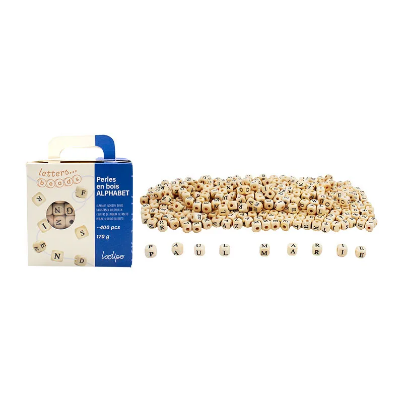 Perles en bois Alphabet 400pcs - 3+-0