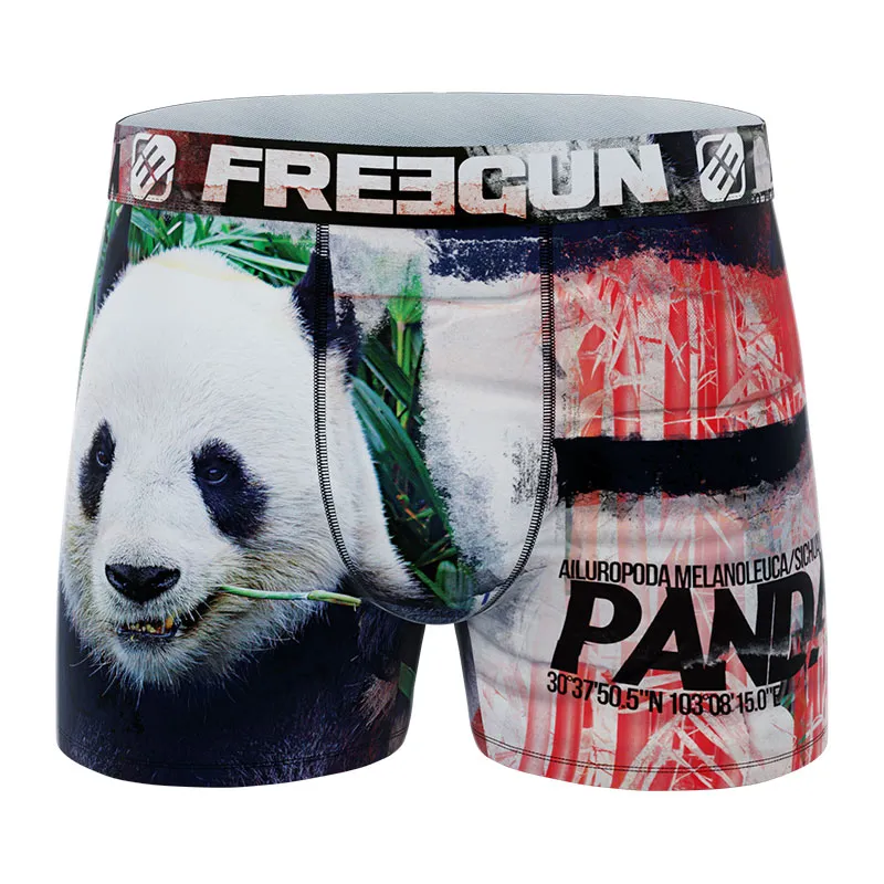 4 Boxers polyester recyclé Homme Animal Sauvage - Jaune/Blanc/Rouge/Orange-6