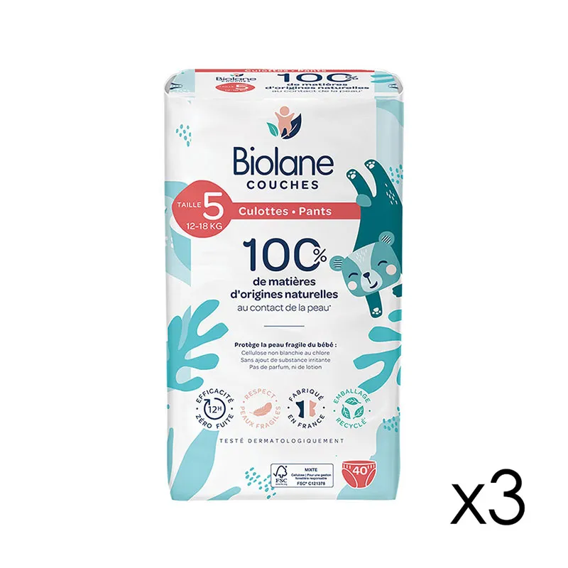 Culottes naturelles T.5/12-18kg - 3x40-0