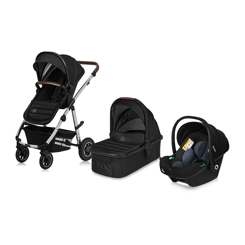 Duo Poussette Amber + Nacelle Black Silver - 0m+-10