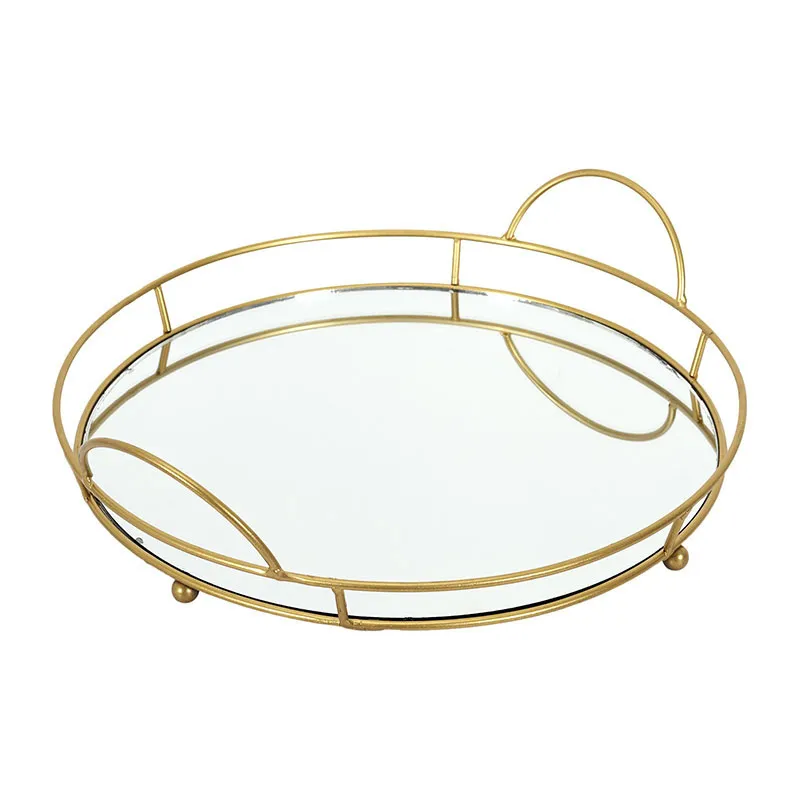 Plateau de présentation Miroir Inox - ø34cm-1