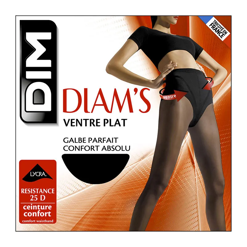 4 paires de Collants Diam's Ventre plat 25D Dim - Noir-1