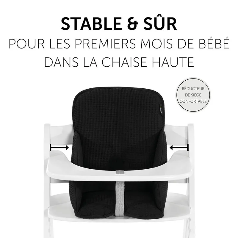Réducteur siège Alpha Cosy Select Waffle Piqué Noir - 6m+ - HAUCK-1