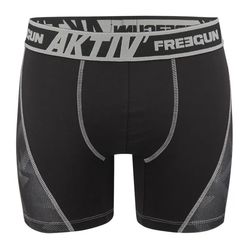 4 Boxers Homme Aktiv surpiqûres colorées - Noir-4