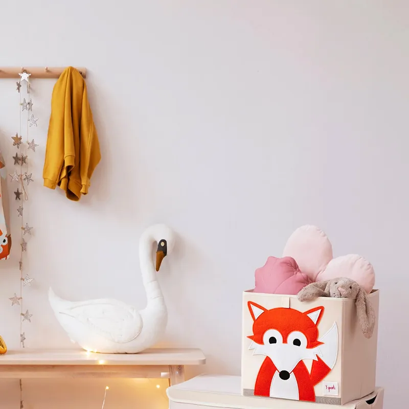 Cube de rangement jouets Renard - 33x33cm-0