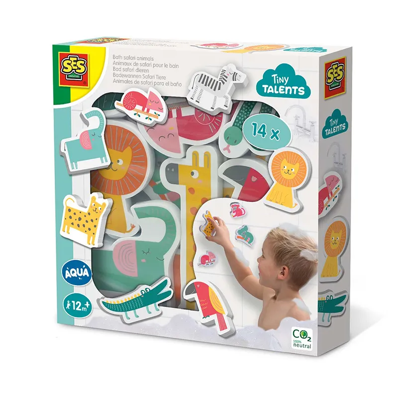 Jeu de bain 14 Animaux de Safari en mousse - 12m+-0