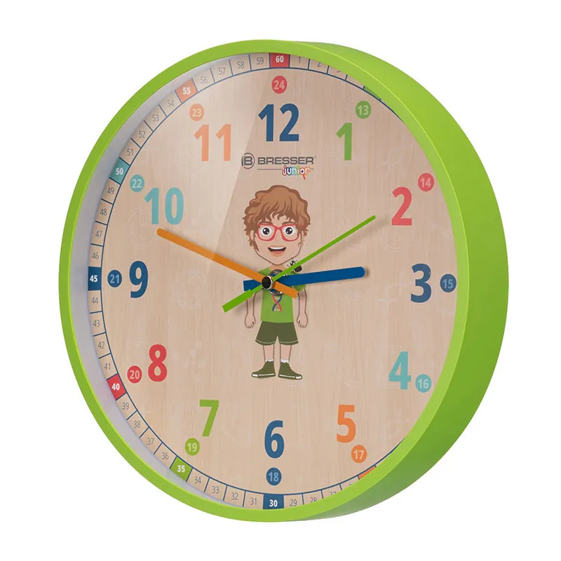 Horloge murale enfant Vert - 6+-1