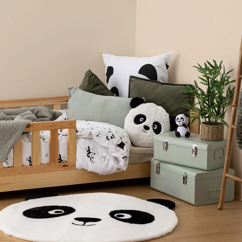 Parure 2pcs Coton Panda Noir/Blanc - 140x200cm-3