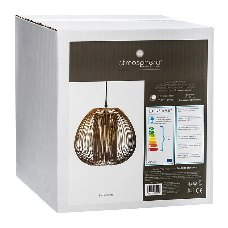 Suspension filaire Noda Cuivre - 27,5x25cm-2