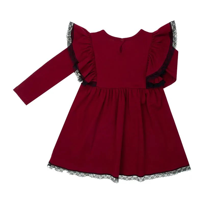 Robe ML à volant Coton - Bordeaux-4
