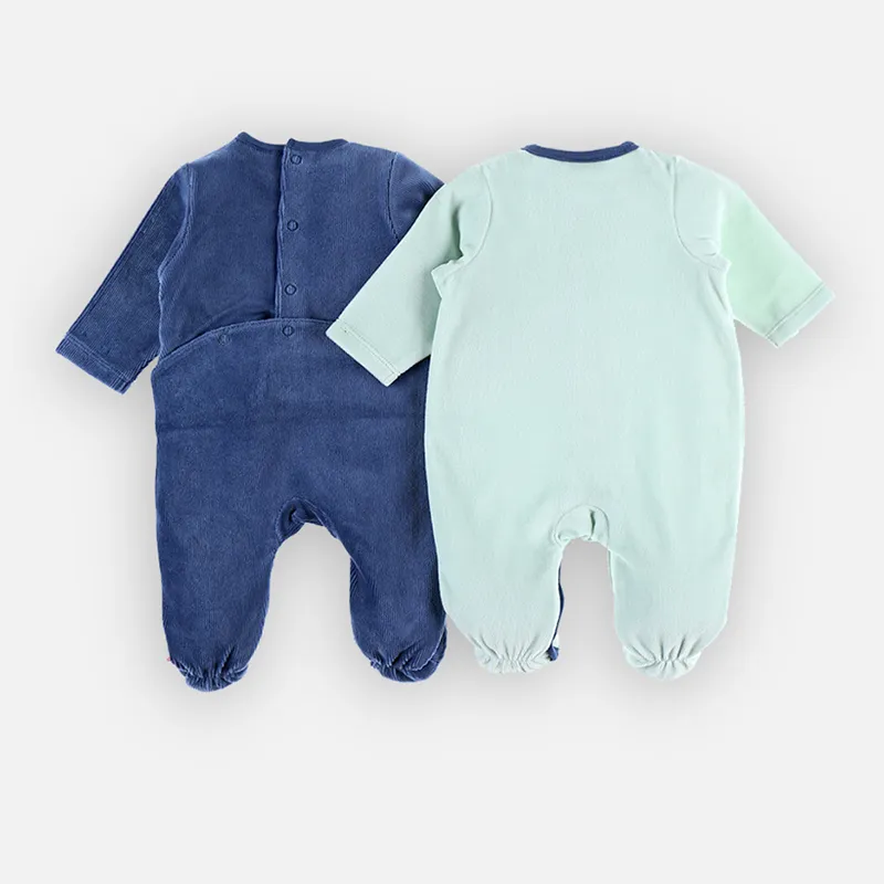2 Dors-bien velours Smart Night BIO - Bleu - NOUKIE'S-1