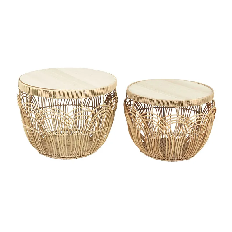 2 Tables Gigognes Java - 35x45x45cm-0