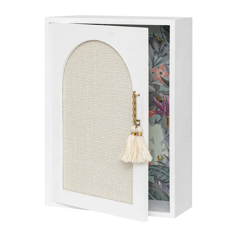 Boîte à clés miroir Wild Romance Blanc - 28x20cm-0
