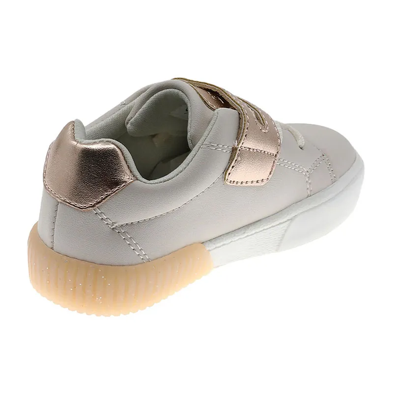 Baskets à lacets/scratch Bébé Fille Étoiles - Beige-1