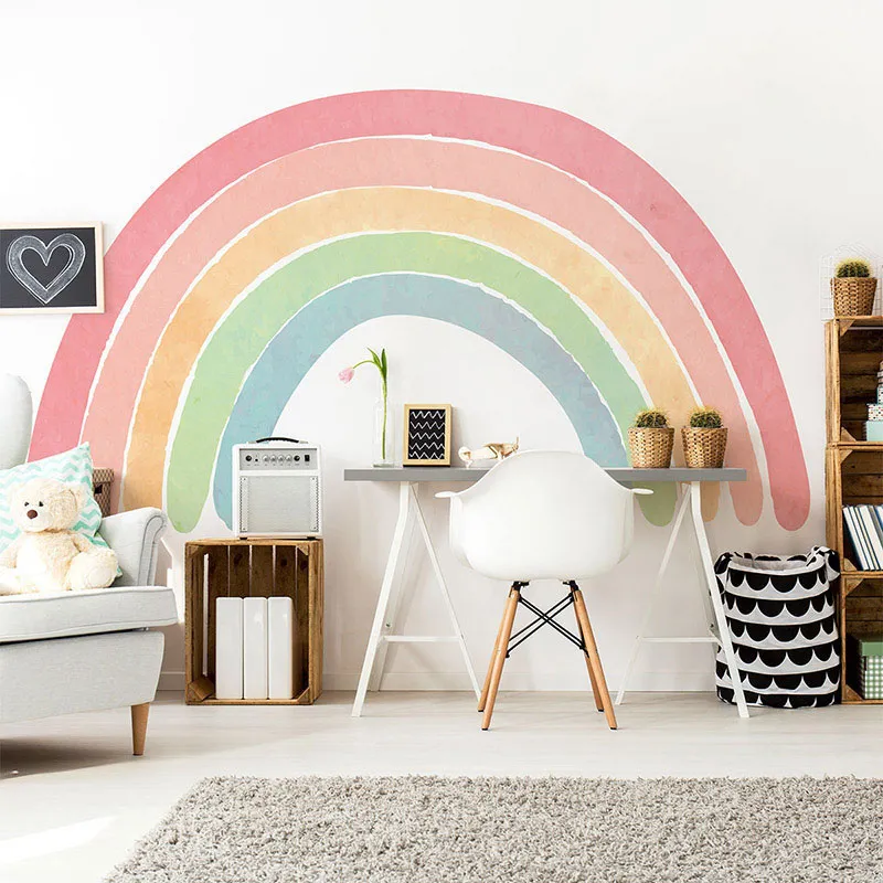 Papier peint préencollé - Arc-en-ciel Design Pastel-0