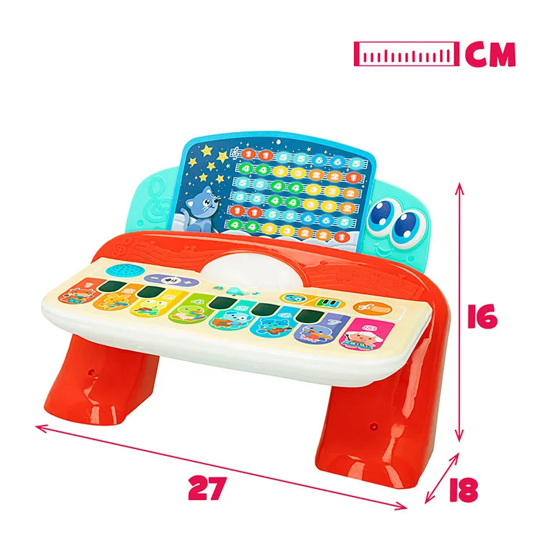 Piano tactile avec partitions Son & Lumière - 12m+-3