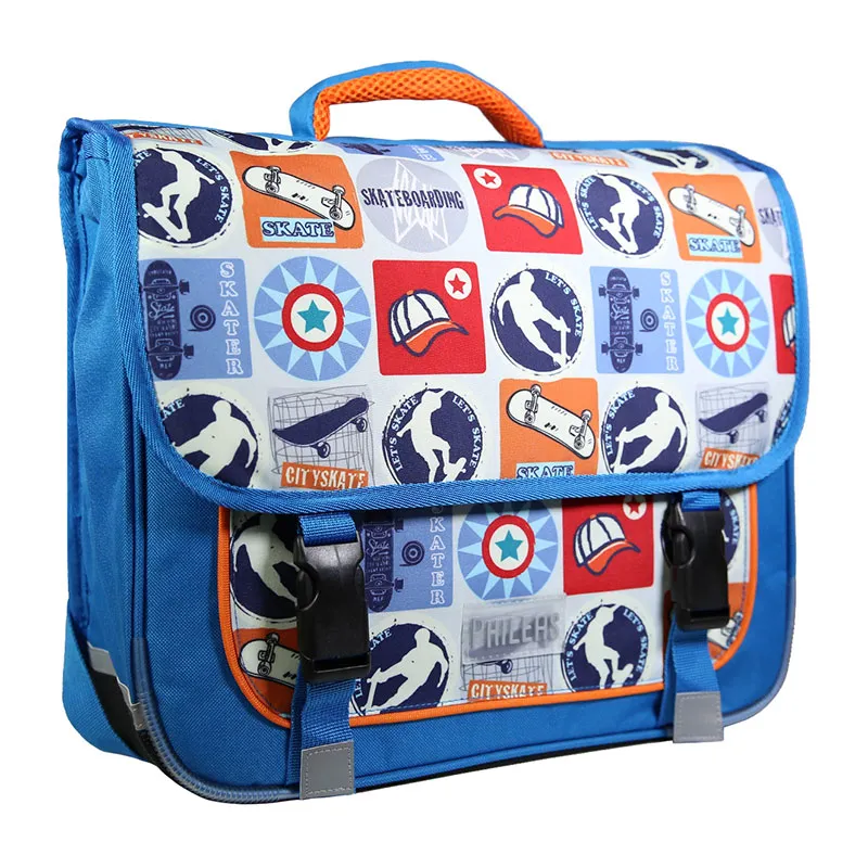 Cartable Phileas Skate Bleu - 38x34cm-7
