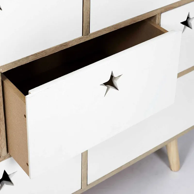 Commode Like a star Bois/Blanc - 69x70x24cm-4