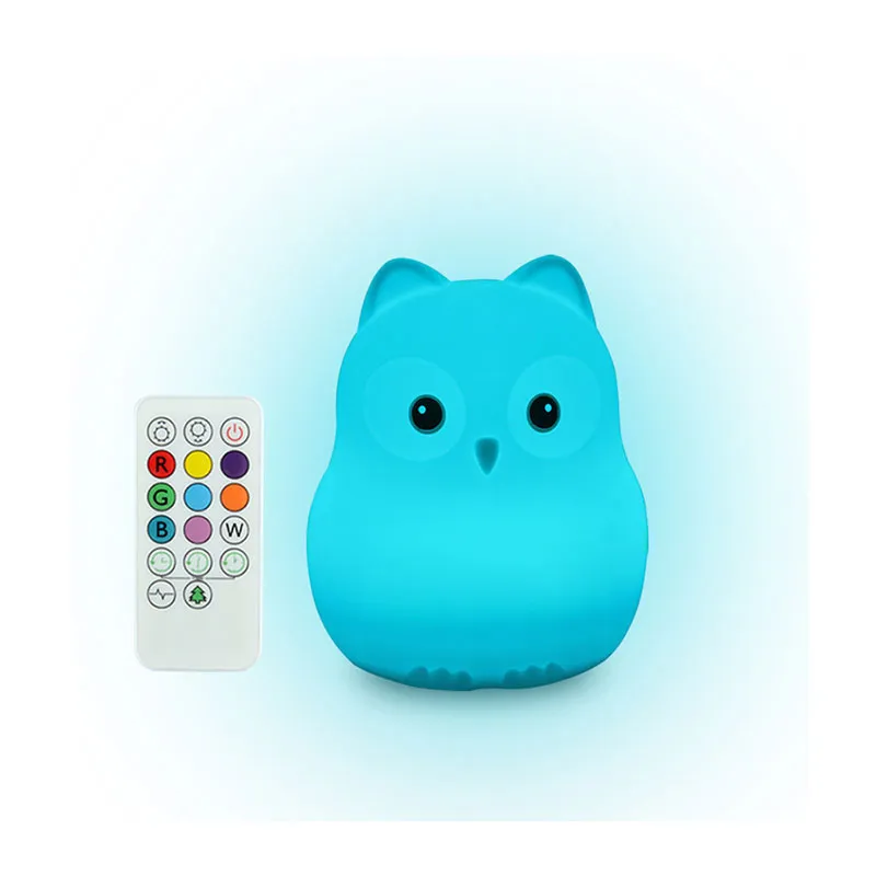 Veilleuse silicone USB Chouette 8 couleurs - 10x12cm-8