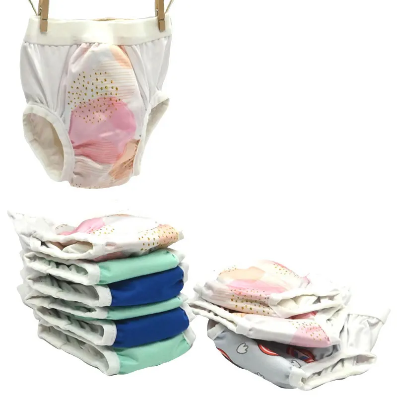10 Couches à enfiler lavable Pull'Up 9-19 kg - Rose/Vert/Nuit-0