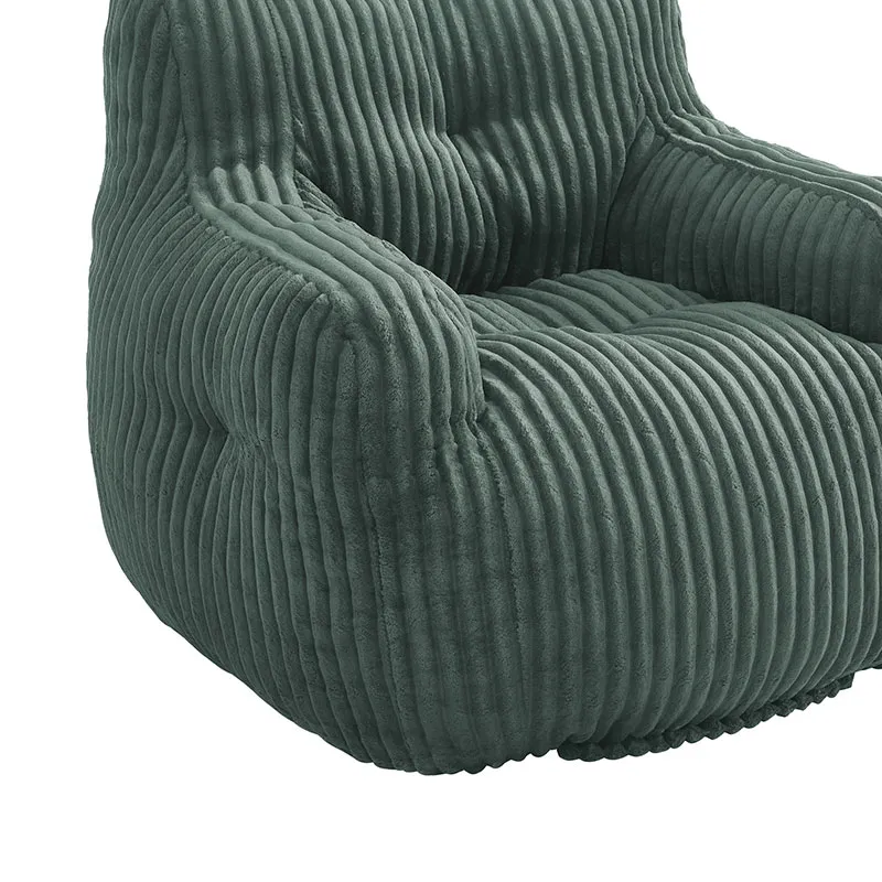 Fauteuil Luffy Velours cotelé en mousse Vert - 96x91x74cm-4