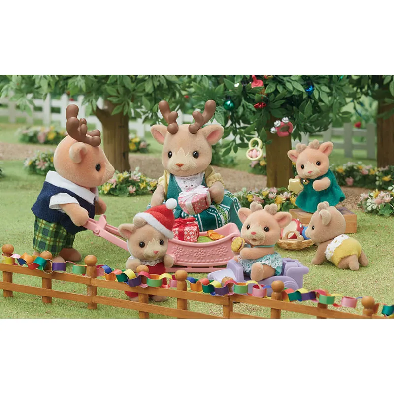 Famille renne & traineau - 5pcs-4