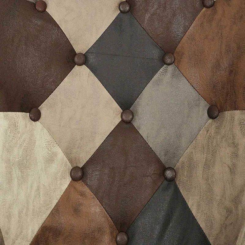 Fauteuil Helsinki Patchwork Marron - 65x100x74cm-5