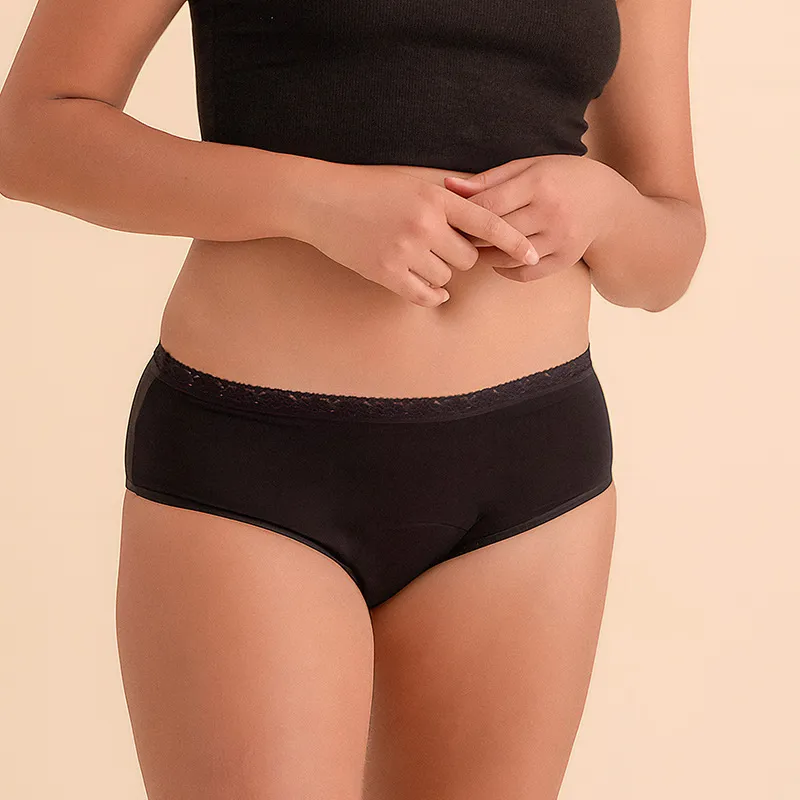 Culotte menstru. Flux abondant Coton Chantell - Noir-0