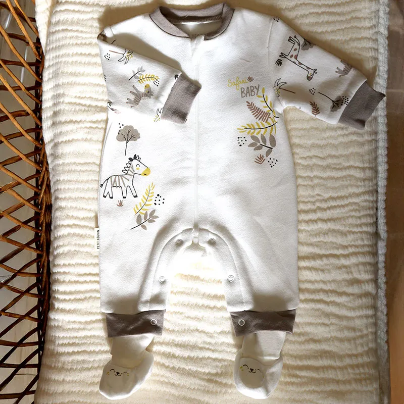 Combinaison + Chaussons Baby Safari - Ecru-1