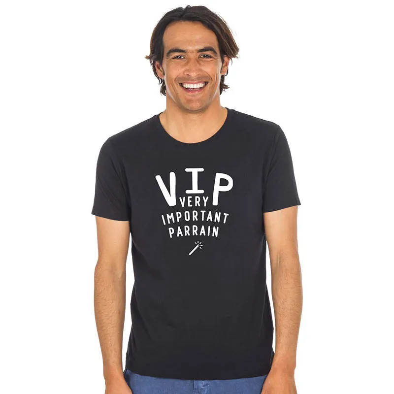 T-shirt Homme Vip (very important parrain) BIO - Noir-0