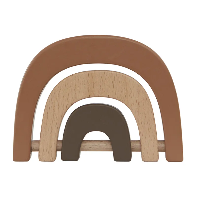 Hochet en bois Arc-en-ciel - 8.5x11.6cm-1