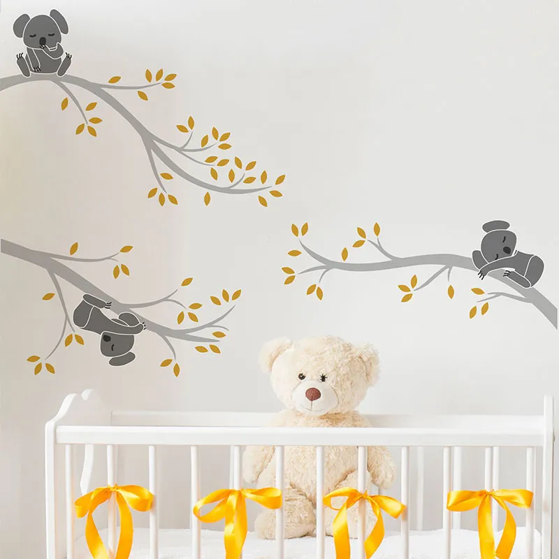 Stickers - Koalas mignons sur les branches-0