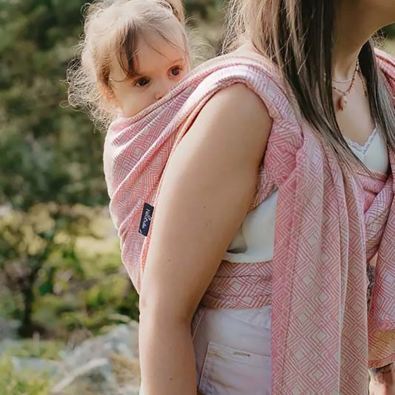 Écharpe sans noeud Sling Coton BIO Nomade Rose - 0m+-2