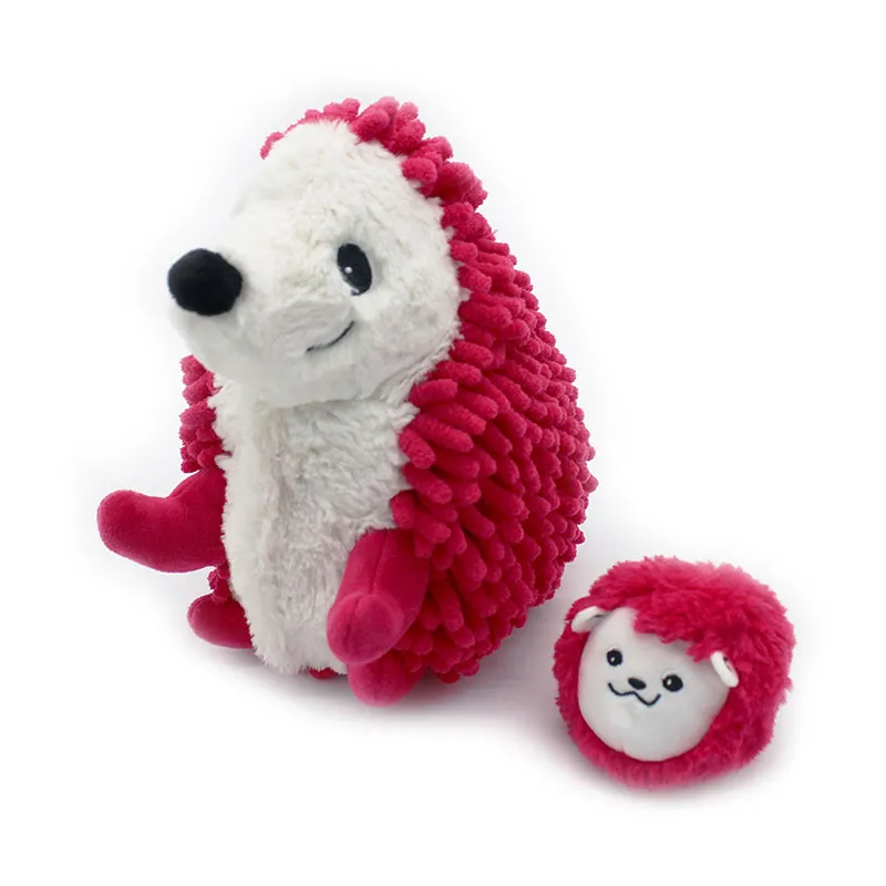 Peluche Ptipotos Hérisson & Bébé Betterave - 16x21cm-2