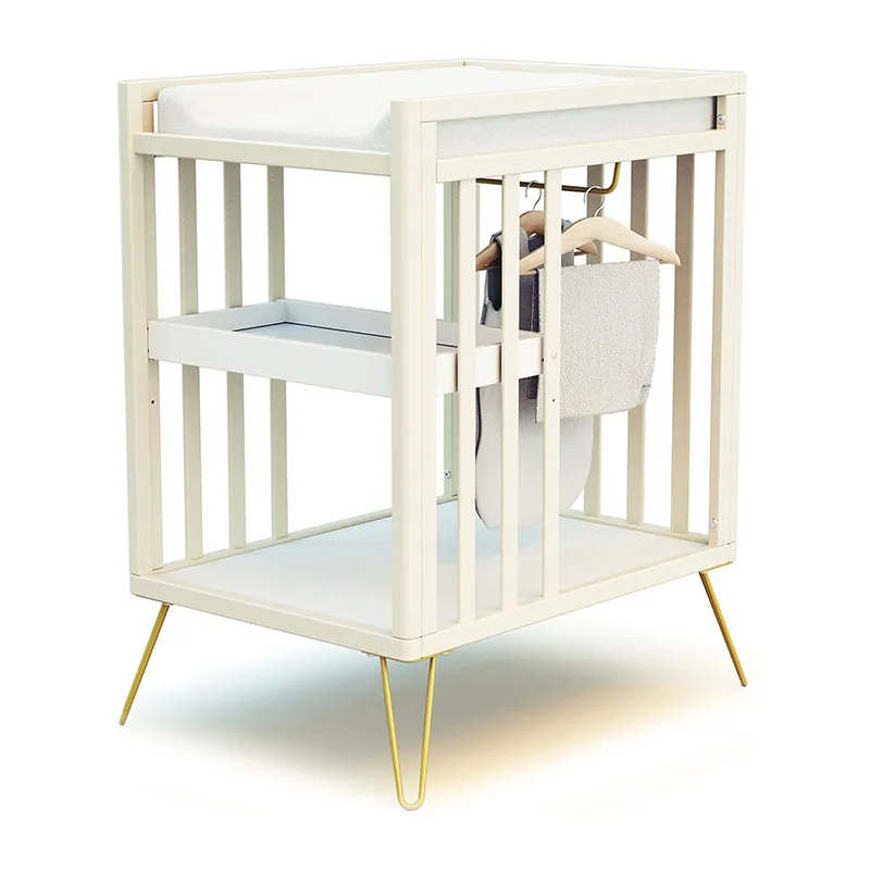 Table à langer Only Hêtre/Perle/Jaune - 76x56x94cm-0
